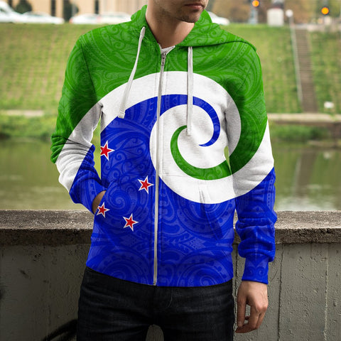 Image of New Zealand Koru Zip Up Hoodie