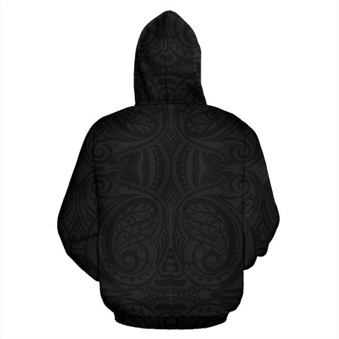 Image of Maori New Zealand Flag Design Zip Up Hoodie