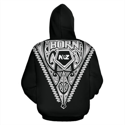 Image of Born New Zealand Hoodie - Polynesian Tattoo„¢ White by The Oceania Store for Men and Women