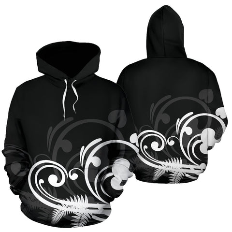 Image of Silver Fern New Zealand„¢ Hoodie - Black by The Oceania Store for Men and Women