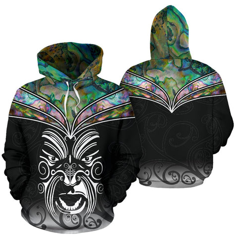 Image of New Zealand Hoodie | Paua Shell with Maori Face Style