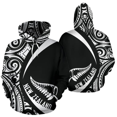 Image of New Zealand Maori Pattern Hoodie - Circle Style front and back