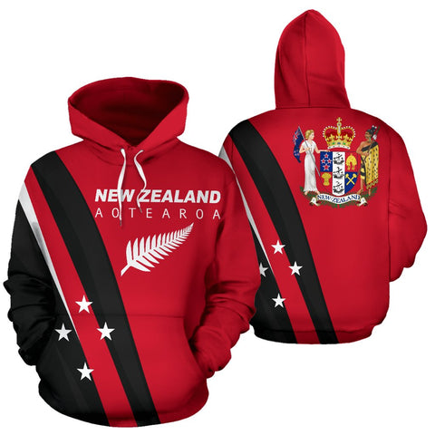 Image of New Zealand Aotearoa Silver Fern Hoodie Red 02 by The Oceania Store for Men and Women