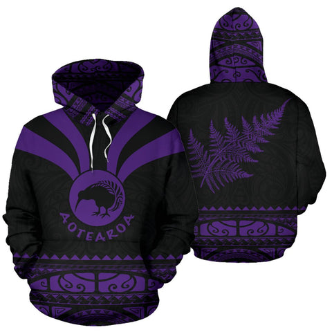 Image of Kiwi Hoodie |Maori Silver Fern Violet