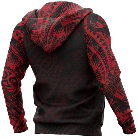 Image of Turtle Maori Tattoo All Over Hoodie Red