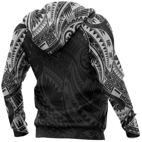 Image of Turtle Maori Tattoo All Over Hoodie White