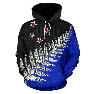 New Zealand Pullover Hoodie with Silver Fern Design