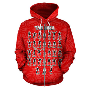 New Zealand Rugby Hoodie | Haka Dance Zip Up Red