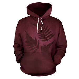 Burgundy New Zealand Fern Hoodie - Men's/Women's Hoodie - Color dark red - hoodie front