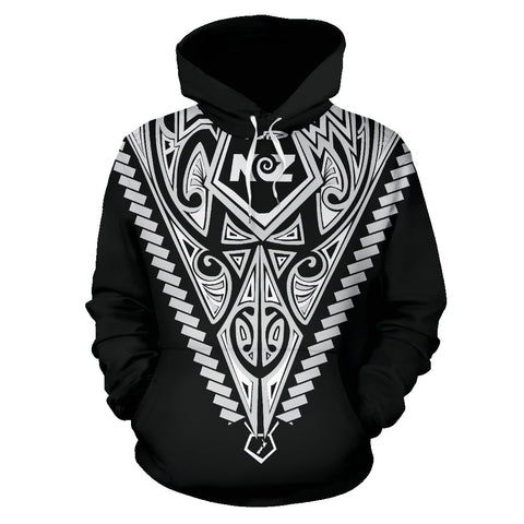 Image of Born New Zealand Hoodie - Polynesian Tattoo White by The Oceania Store for Men and Women
