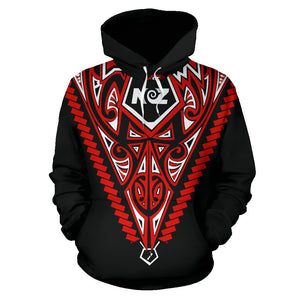 Born New Zealand Hoodie - Polynesian Tattoo by The Oceania Store for Men and Women