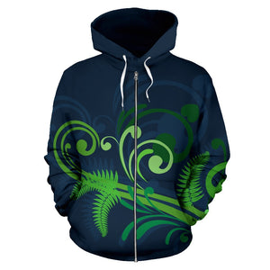 New Zealand Silver Fern Zip Up Hoodie Green