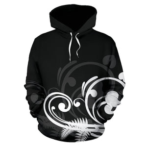 Silver Fern New Zealand  Hoodie - Black by The Oceania Store for Men and Women