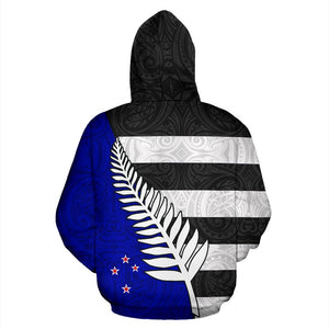 New Zealand Hoodie | Aotearoa Silver Fern Pattern Maori Style