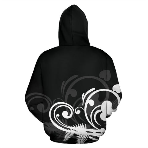 Image of Silver Fern New Zealand„¢ Zip Up Hoodie - Black by The Oceania Store for Men and Women