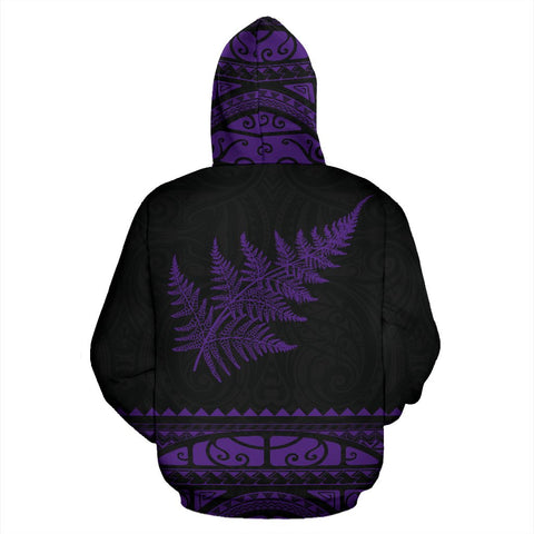 Image of Kiwi Hoodie |Maori Silver Fern Zip Up Violet