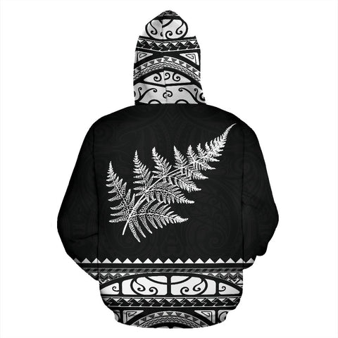 Image of Kiwi Hoodie |Maori Silver Fern White