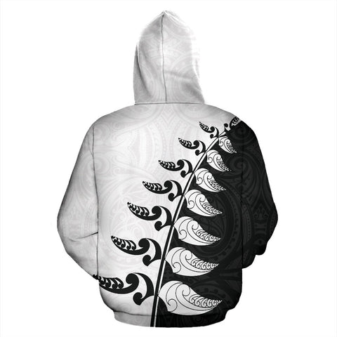 Image of New Zealand Hoodie | Happy Waitangi Day Zip Up Black White