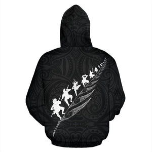 New Zealand Rugby Hoodie | Haka Fern Hoodie Black Design