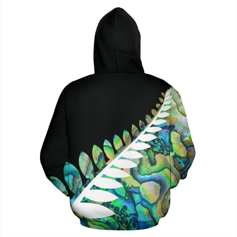 Image of Paua Shell Silver Fern Zip Up Hoodie back