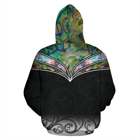 Image of Aotearoa Paua Shell Zip Up Hoodie back