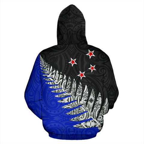 Image of New Zealand Pullover Hoodie with Silver Fern Design