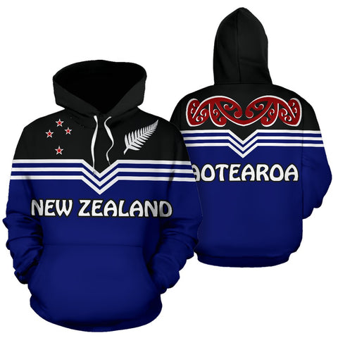 Image of New Zealand Aotearoa Pullover Hoodie front and back