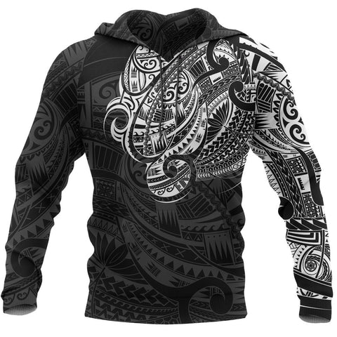Image of Maori Hoodie | Tattoo All Over Print White Design