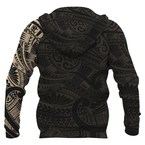 Image of Maori Hoodie | Tattoo All Over Print Golden Design