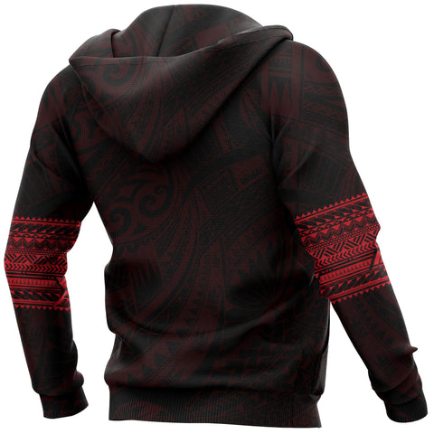 Image of Aotearoa Maori Tattoo All Over Hoodie Red