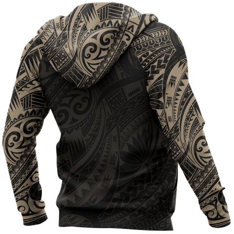 Image of Turtle Maori Tattoo All Over Hoodie Gold back