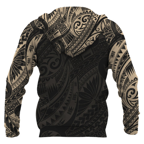 Image of Turtle Maori Tattoo All Over Hoodie Gold 